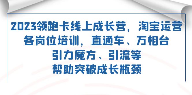 2023领跑·卡 线上成长营 淘宝运营各岗位培训 直通车 万相台 引力魔方 引流-易购网创