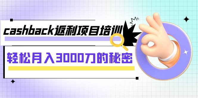 cashback返利项目培训：轻松月入3000刀的秘密（8节课）-易购网创