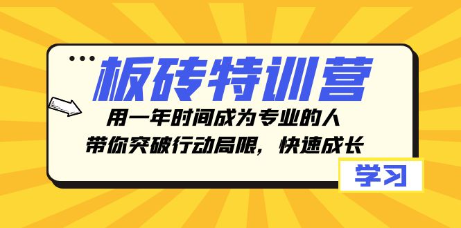 板砖特训营，用一年时间成为专业的人，带你突破行动局限，快速成长-易购网创