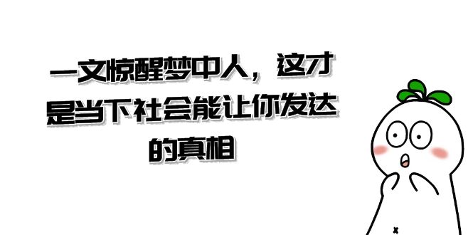 某公众号付费文章《一文惊醒梦中人，这才是当下社会能让你发达的真相》-易购网创