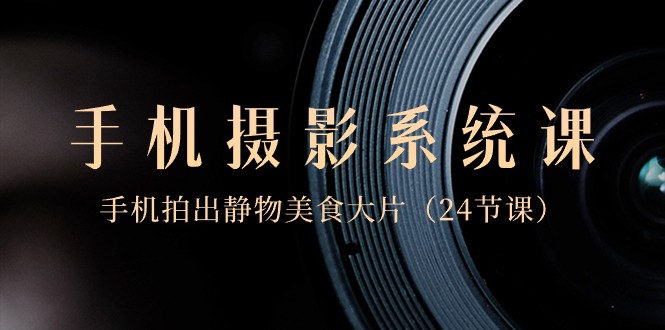0基础手机摄影系统课，手机拍出静物美食大片（24节课）-易购网创