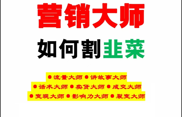 《营销大师如何割韭菜》禁止外传的大师绝学电子书-易购网创