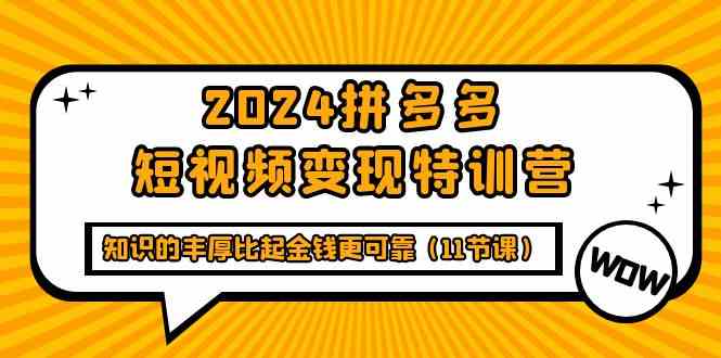 2024拼多多短视频变现特训营，知识的丰厚比起金钱更可靠（11节课）-易购网创