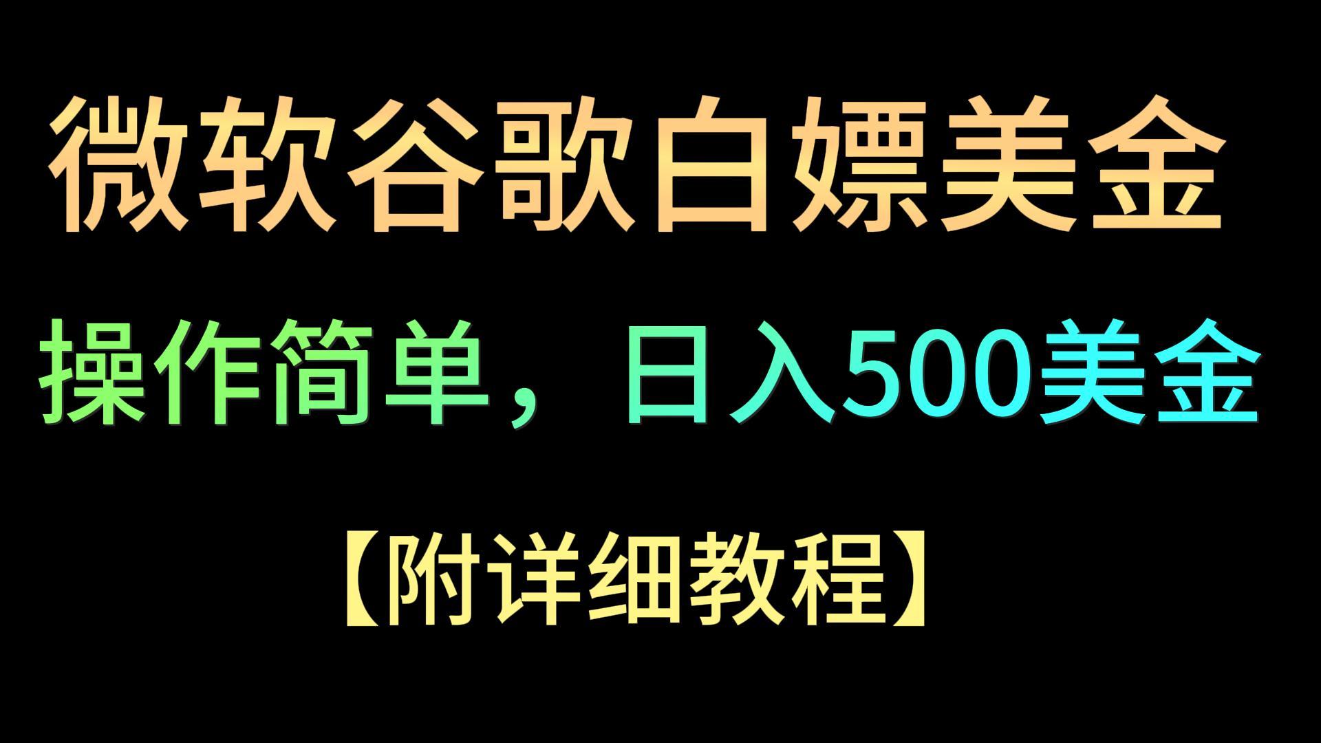 微软谷歌项目3.0，轻松日赚500+美金，操作简单，小白也可轻松入手！-易购网创
