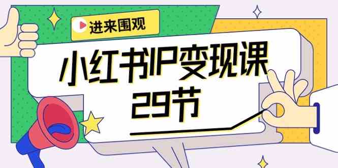 小红书IP变现课：开店/定位/IP变现/直播带货/爆款打造/涨价秘诀/等等/29节-易购网创
