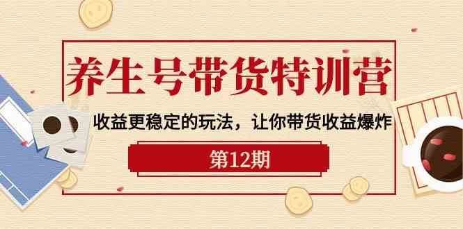 养生号带货特训营【12期】收益更稳定的玩法，让你带货收益爆炸（9节直播课）-易购网创