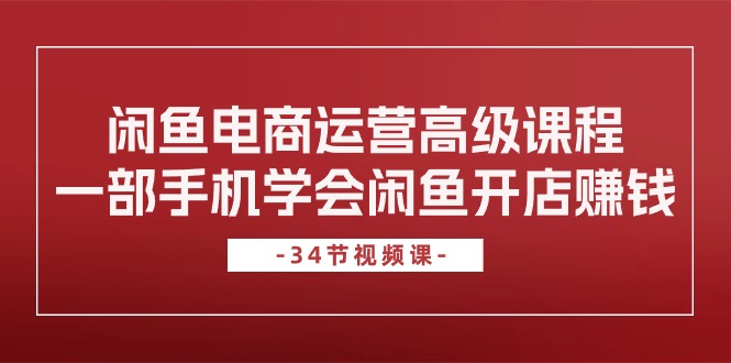 闲鱼电商运营高级课程，一部手机学会闲鱼开店赚钱（34节课）-易购网创