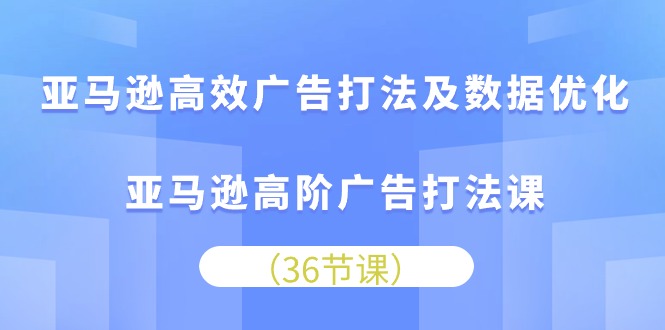 亚马逊高效广告打法及数据优化，亚马逊高阶广告打法课（36节）-易购网创