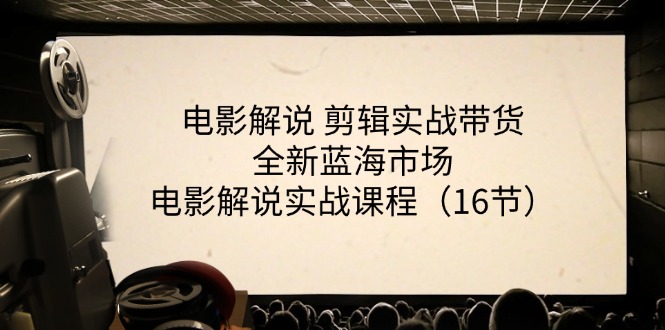 电影解说剪辑实战带货全新蓝海市场，电影解说实战课程（16节）-易购网创