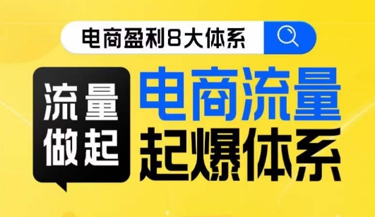 8大体系流量篇·流量做起，电商流量起爆体系线上课-易购网创