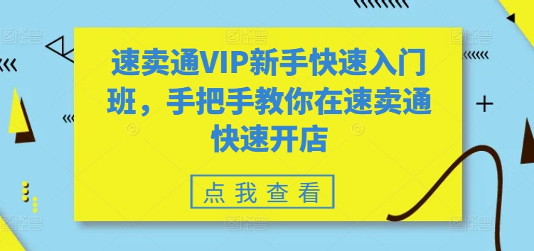 速卖通VIP新手快速入门班，手把手教你在速卖通快速开店-易购网创