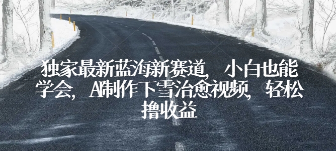 独家最新蓝海新赛道，小白也能学会，AI制作下雪治愈视频，轻松撸收益-易购网创