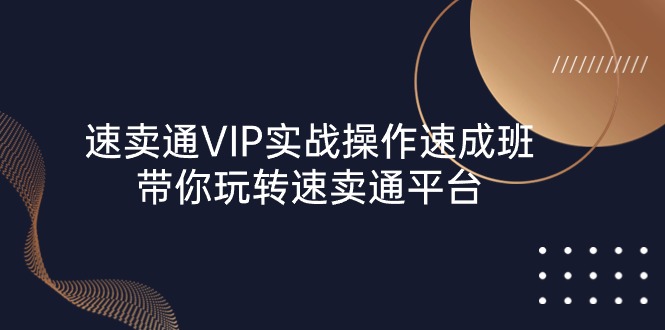 速卖通 VIP实战操作-速成班，带你玩转速卖通平台（23节）-易购网创