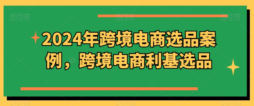 2024年跨境电商选品案例，跨境电商利基选品-易购网创