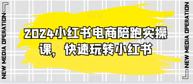 2024小红书电商陪跑实操课，快速玩转小红书，超过20节精细化课程-易购网创