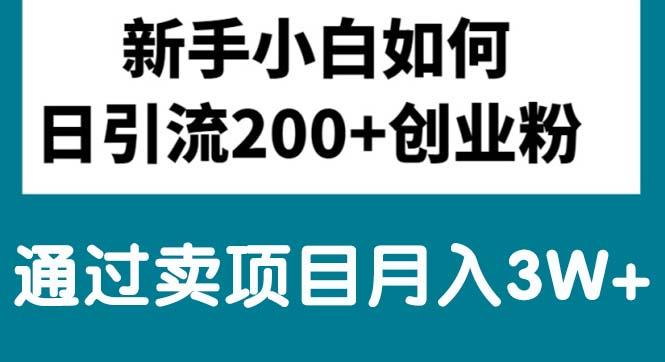 新手小白日引流200+创业粉,通过卖项目月入3W+-易购网创