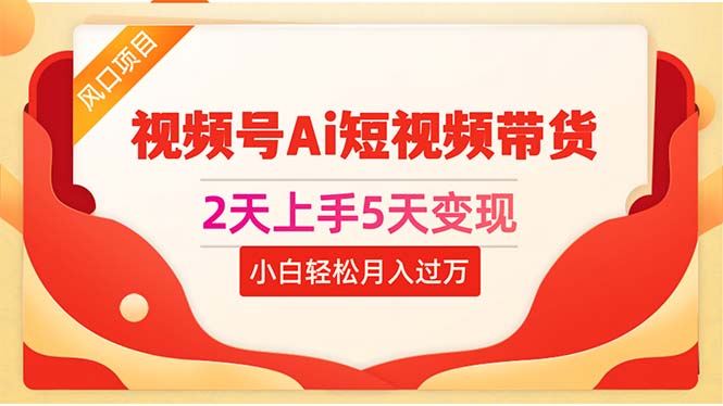 2天上手5天变现视频号Ai短视频带货0粉丝0基础小白轻松月入过万-易购网创