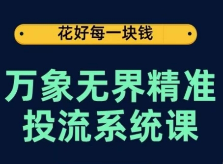 万象无界精准投流系统课，从关键词到推荐，从万象台到达摩盘，从底层原理到实操步骤-易购网创
