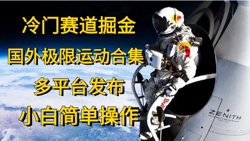 冷门赛道掘金，国外极限运动视频合集，多平台发布，小白简单操作-易购网创