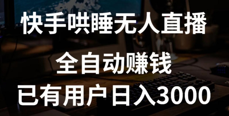 快手哄睡无人直播+独家挂载技术，已有用户日入3000+【赚钱流程+直播素材】-易购网创
