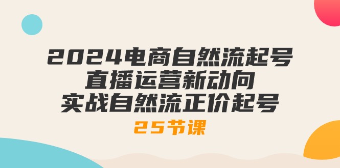 2024电商自然流起号，直播运营新动向 实战自然流正价起号-25节课-易购网创
