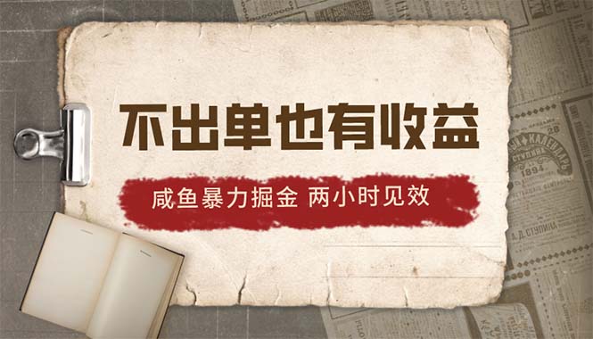 2024咸鱼暴力掘金，不出单也有收益，两小时见效，当天突破500+-易购网创