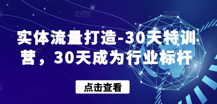 实体流量打造-30天特训营，30天成为行业标杆-易购网创