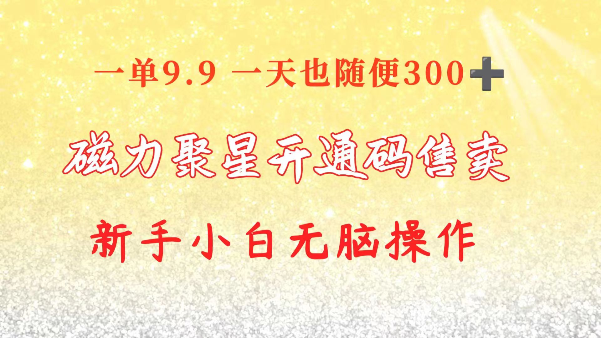 快手磁力聚星码信息差 售卖  一单卖9.9  一天也轻松300+ 新手小白无脑操作-易购网创