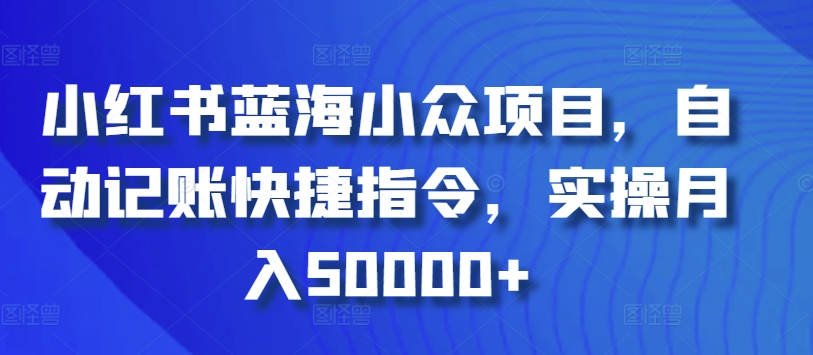 小红书蓝海小众项目，自动记账快捷指令，实操月入50000+-易购网创