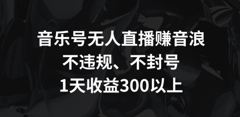 音乐号无人直播赚音浪，不违规、不封号，1天收益300+-易购网创