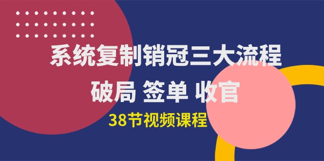 系统复制 销冠三大流程，破局 签单 收官（38节视频课）-易购网创