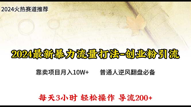 2024年最新暴力流量打法，每日导入300+，靠卖项目月入10W+-易购网创