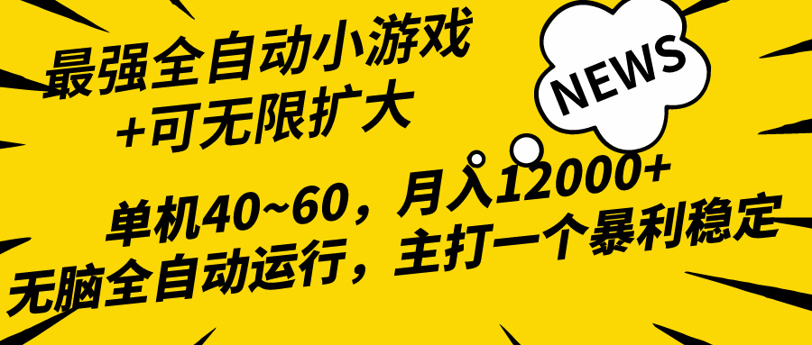 2024最新全网独家小游戏全自动，单机40~60,稳定躺赚，小白都能月入过万-易购网创