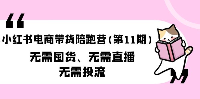 小红书电商带货陪跑营（第11期）无需囤货、无需直播、无需投流（送往期10套）-易购网创
