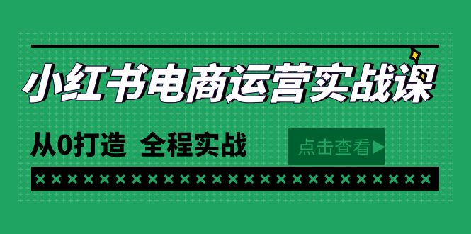 最新小红书·电商运营实战课，从0打造  全程实战（65节视频课）-易购网创