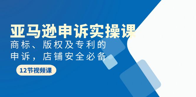 亚马逊-申诉实战课，​商标、版权及专利的申诉，店铺安全必备-易购网创