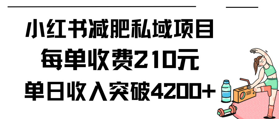 小红书减肥私域项目每单收费210元单日成交20单，最高日入4200+-易购网创