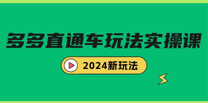 多多直通车玩法实战课，2024新玩法（7节课）-易购网创