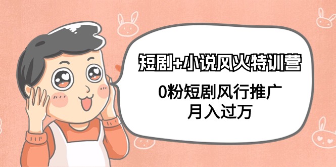 短剧+小说风火特训营，0粉短剧风行推广，月入过万（102节课）-易购网创