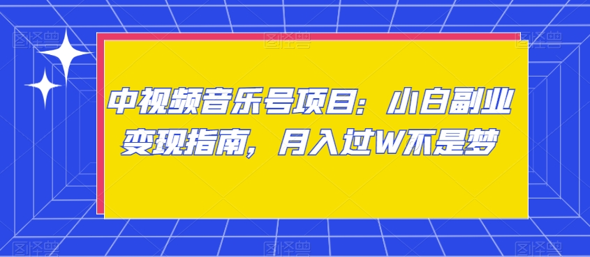 中视频音乐号项目：小白副业变现指南，月入过W不是梦【揭秘】-易购网创