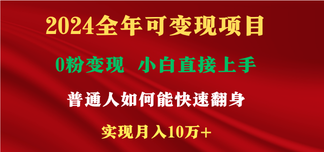 2024全年可变现项目，一天收益至少2000+，小白上手快，普通人就要利用互…-易购网创