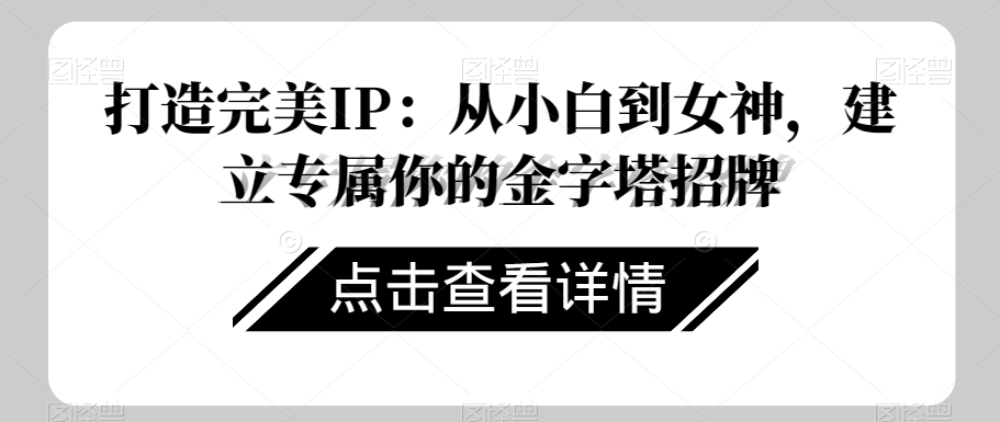 打造完美IP：从小白到女神，建立专属你的金字塔招牌-易购网创
