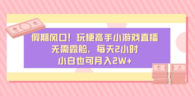 假期风口！玩梗高手小游戏直播，无需露脸，每天2小时，小白也可月入2W+-易购网创