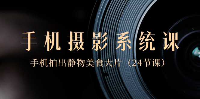 0基础-手机摄影系统课，手机拍出静物美食大片（24节课）-易购网创