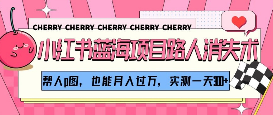 小红书蓝海项目路人消失术，帮人p图，也能月入过万，实测一天300+【揭秘】-易购网创