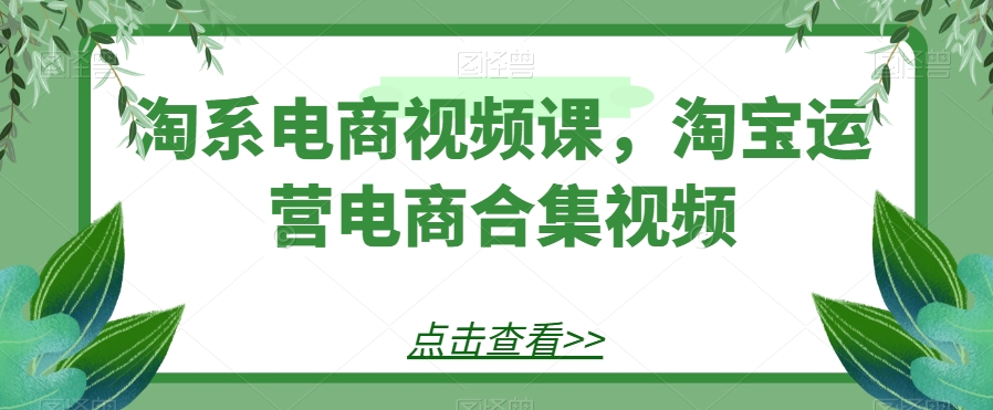 淘系电商视频课，淘宝运营电商合集视频-易购网创