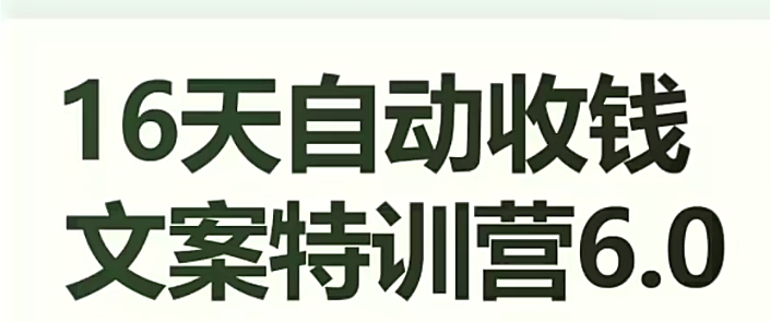 16天自动收钱文案特训营6.0，学会儿每天自动咔咔收钱-易购网创