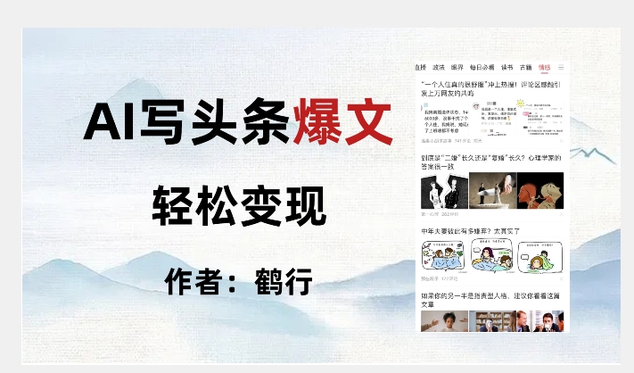 暴力拆解AI写头条爆文，轻松日入500+-易购网创