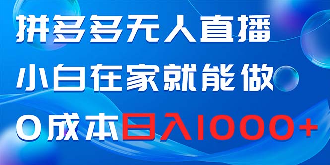 拼多多无人直播，小白在家就能做，0成本日入1000+-易购网创