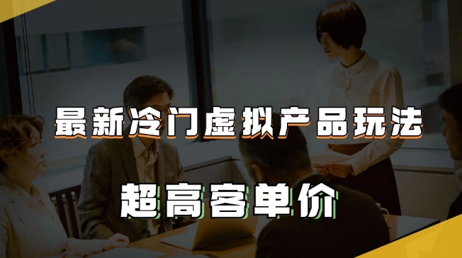 最新冷门虚拟产品玩法，超高客单价，月入2-3万＋【揭秘】-易购网创